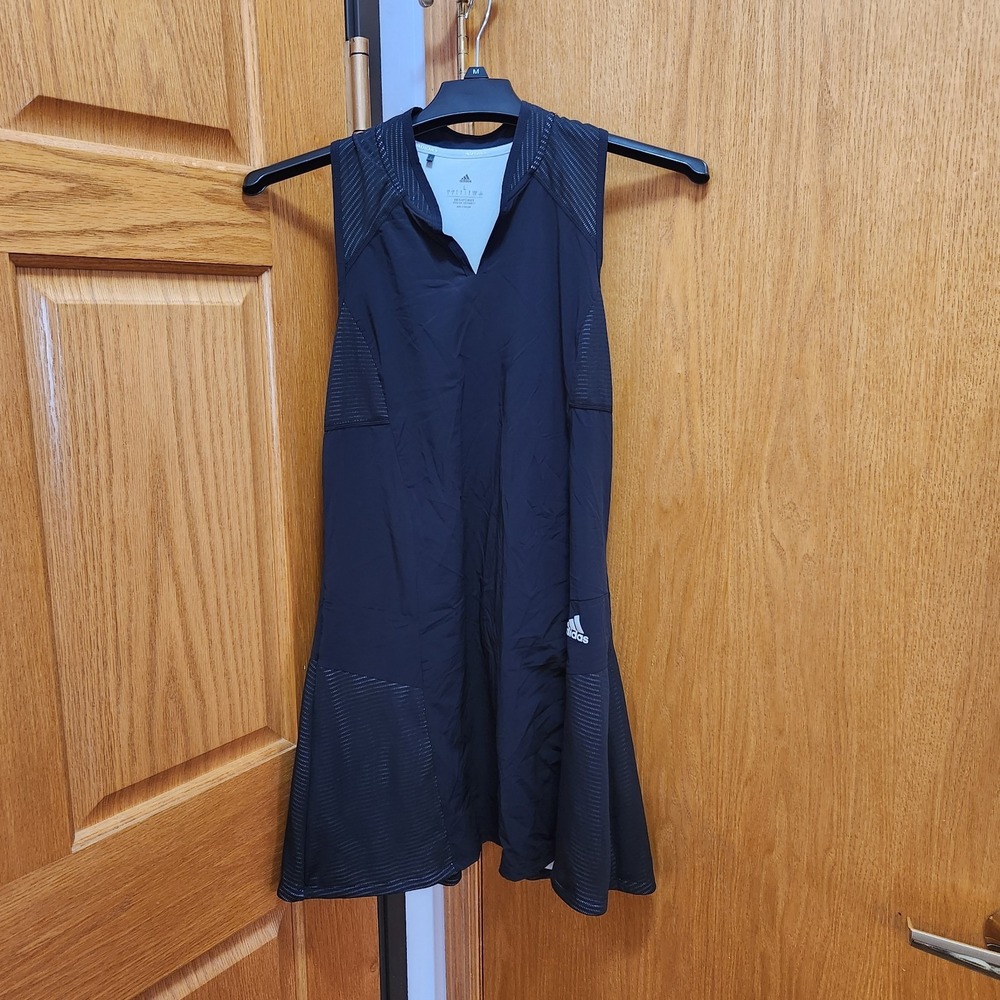Adidas Sport HEAT.RDY Golf V-Neck Racerback Dress Womens L Black HA6055